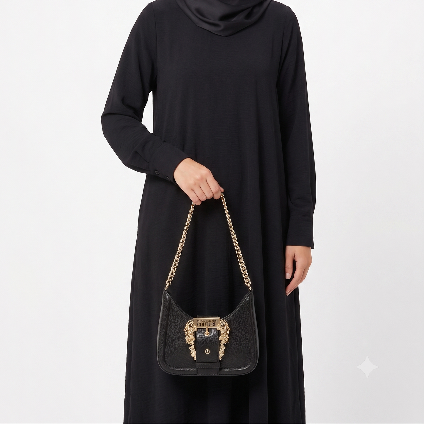 V-E-R-S-A-C-E J-E-A-N-S C-O-U-T-U-R-E CROSSBODY BAG 74VA4BF5 BLACK FOR WOMEN