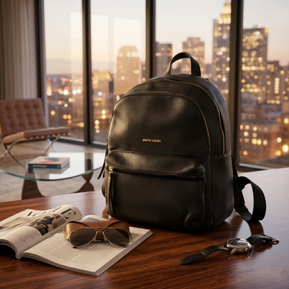 P.I.E-R.R.E C.A-R.D.I.N BACKPACK BAG BORSE 22386 gn10 BLACK FOR WOMEN