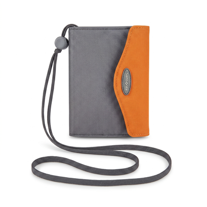 S-A-M-S-O-N-I-T-E WALLET Neck Passport Holder GREY&ORANGE