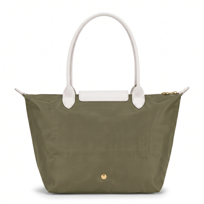 L.O-N.G-C.H.A-M.P TOTE BAG GREEN(Olive)&WHITE FOR WOMEN