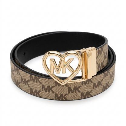 M.I-C.H-A.E.L. K.O-R.S.REVERSIBLE BELT BLACK - BEIGE FOR WOMEN