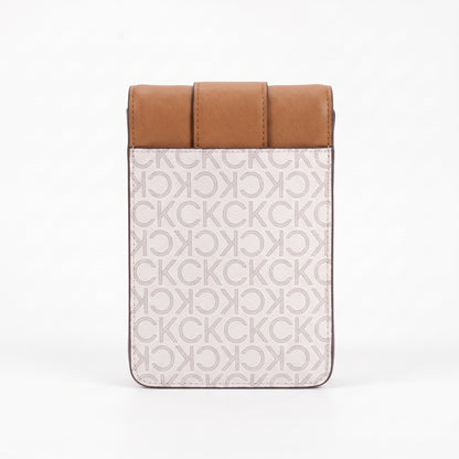 C-A-L-V-I-N K-L-E-I-N Phone BAG BROWN & WHITE MONOGRAM FOR WOMEN