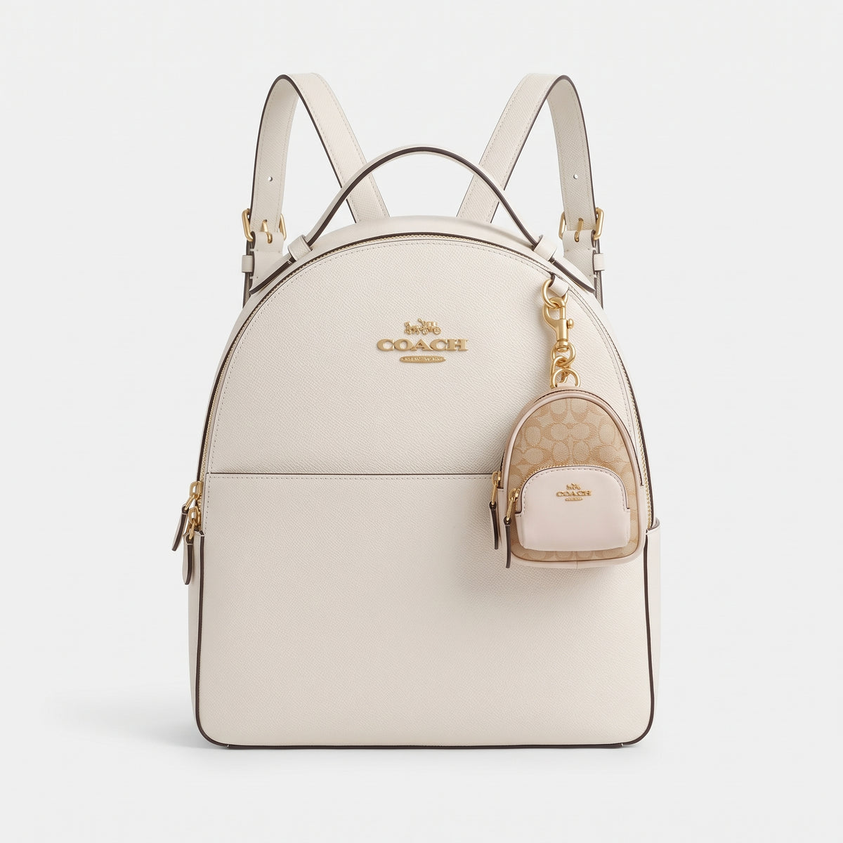 C-O-A-C-H WALLET & KEY CHAIN C7803 BEIGE FOR WOMEN