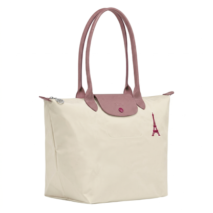 L.O-N.G-C.H.A-M.P TOTE BAG BEIGE&PINK FOR WOMEN