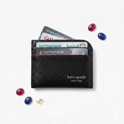 K-A-T-E S-P-A-D-E CARDHOLDER KI619 BLACK VERNE FOR WOMEN