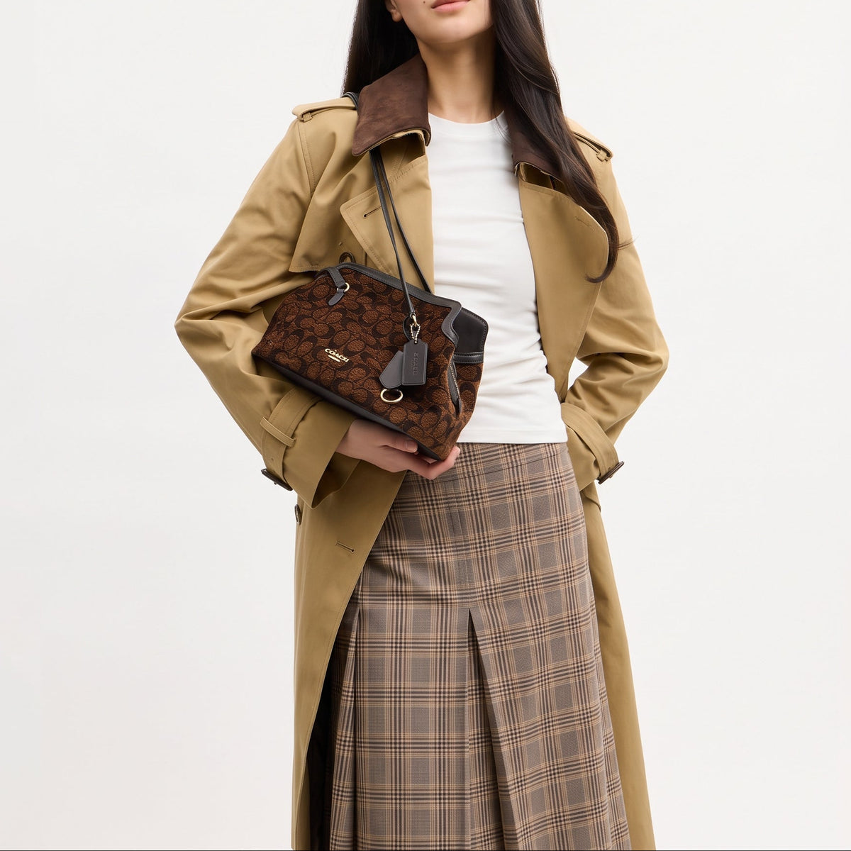 C-O-A-C-H SHOULDER BAG CFP36 BROWN MONOGRAM FOR WOMEN