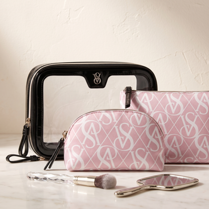 V.I.C.T-O.R.I.A'S S.E.C-R.E.T MAKEUP BAG WHITE&PINK FOR WOMEN