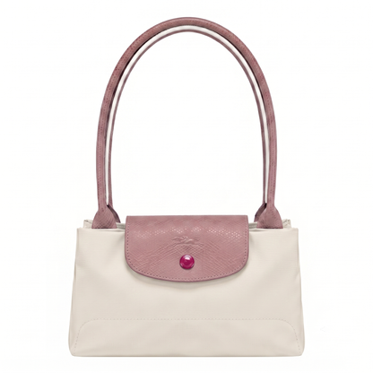 L.O-N.G-C.H.A-M.P TOTE BAG BEIGE&PINK FOR WOMEN