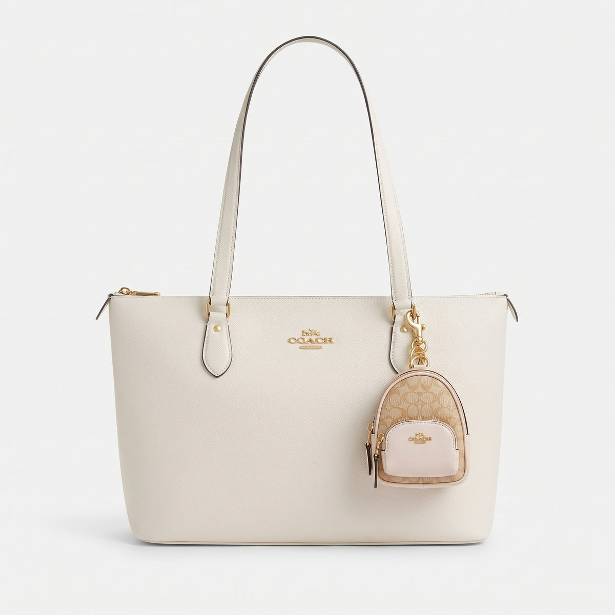 C-O-A-C-H WALLET & KEY CHAIN C7803 BEIGE FOR WOMEN