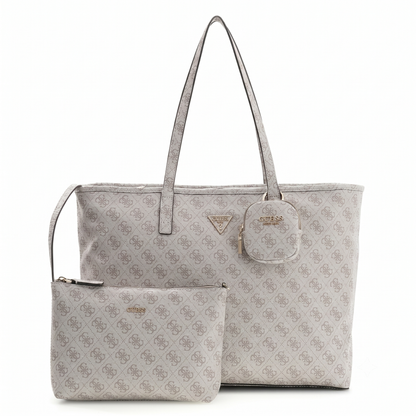 G-U-E-S-S SHOULDER BAG BEIGE MONOGRAM FOR WOMEN