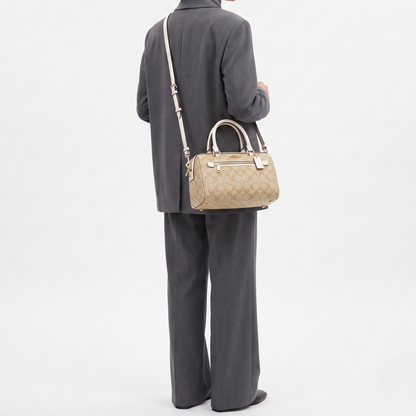 C-O-A-C-H CROSSBODY BAG F83607 BEIGE MONOGRAM&WHITE FOR WOMEN