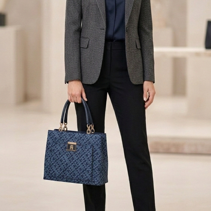 T.O.M-M.Y H.I.L.F-I.G.E.R CROSSBODY BAG BLUE MONOGRAM FOR WOMEN