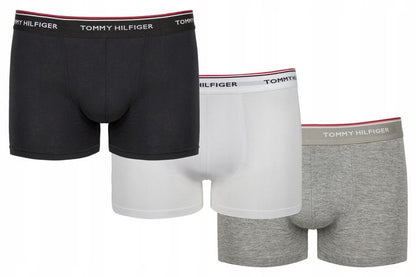 T.O.M.M.Y H.I.L.F.I.G.E.R Premium Essentials Cotton Stretch Truck Pack Of 3 boxers Black/Grey Heather/White
