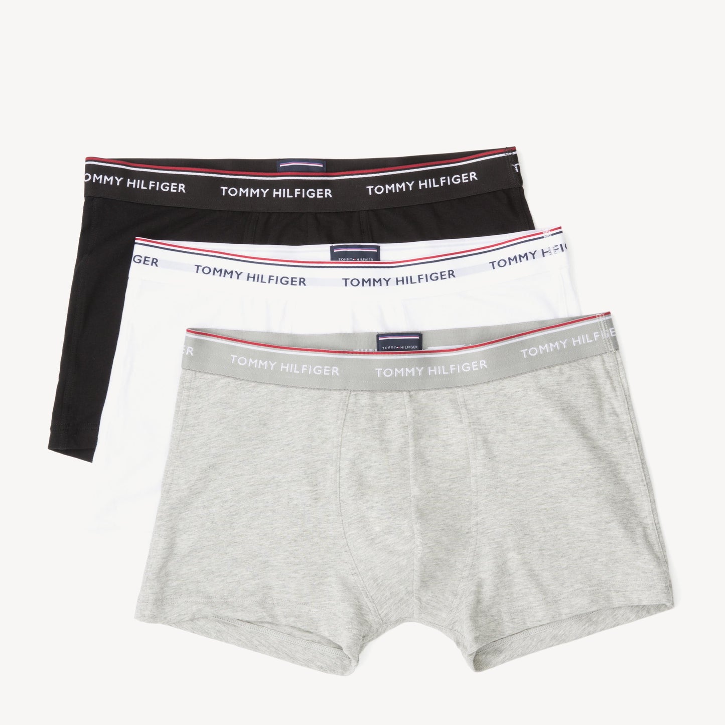 T.O.M.M.Y H.I.L.F.I.G.E.R Premium Essentials Cotton Stretch Truck Pack Of 3 boxers Black/Grey Heather/White