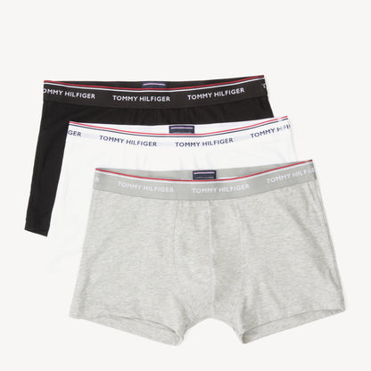 T.O.M.M.Y H.I.L.F.I.G.E.R Premium Essentials Cotton Stretch Truck Pack Of 3 boxers Black/Grey Heather/White