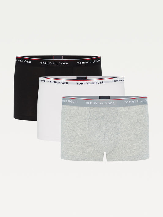 T.O.M.M.Y H.I.L.F.I.G.E.R Premium Essentials Cotton Stretch Truck Pack Of 3 boxers Black/Grey Heather/White