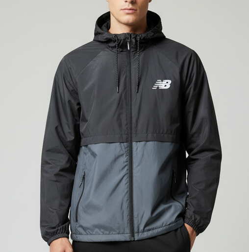 N.e.w B.a.l.a.n.c.e Tech Jacket Quilted Comfort  Full Zip with Pockets Black Gray