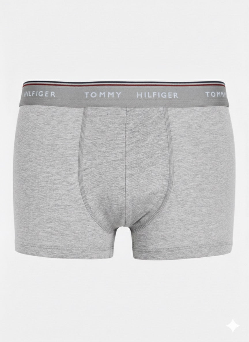 T.O.M.M.Y H.I.L.F.I.G.E.R Premium Essentials Cotton Stretch Truck Pack Of 3 boxers Black/Grey Heather/White