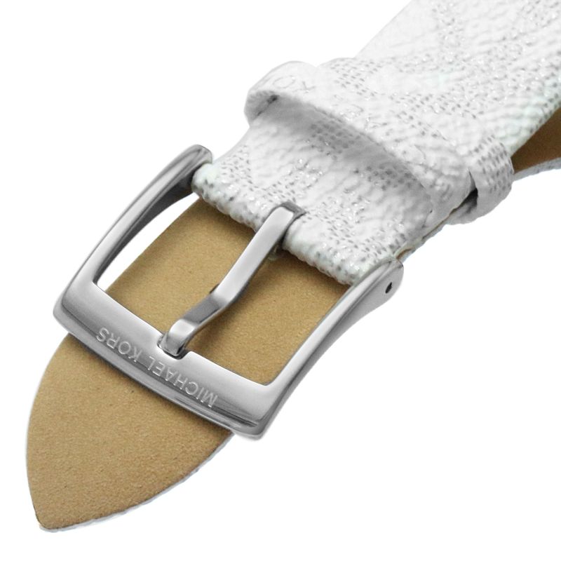 M-I-C-H-A-E-L K-O-R-S WATCH MK6998 SILVER WHITE GREY MONOGRAM FOR WOMEN