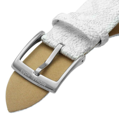 M-I-C-H-A-E-L K-O-R-S WATCH MK6998 SILVER WHITE GREY MONOGRAM FOR WOMEN