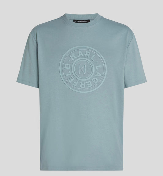 K.a.R-L. L.A.G.E.R.F.E.L.D. Circle Logo T-Shirt Slate Light Blue