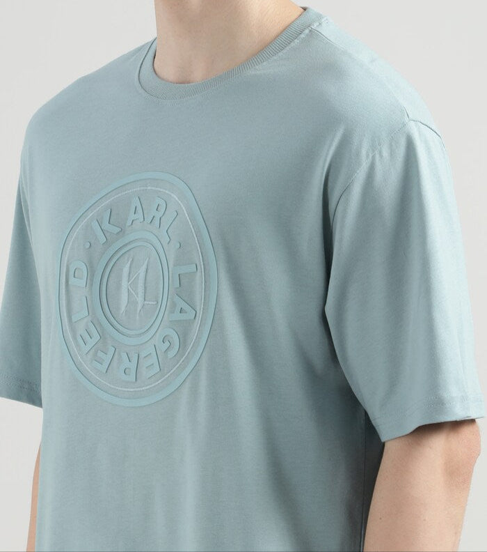 K.a.R-L. L.A.G.E.R.F.E.L.D. Circle Logo T-Shirt Slate Light Blue