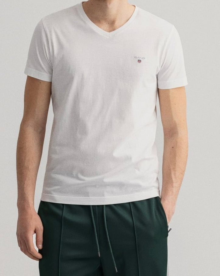 G.a.N_T NAVY/Black/White Original Slim Fit V-Neck T-Shirt