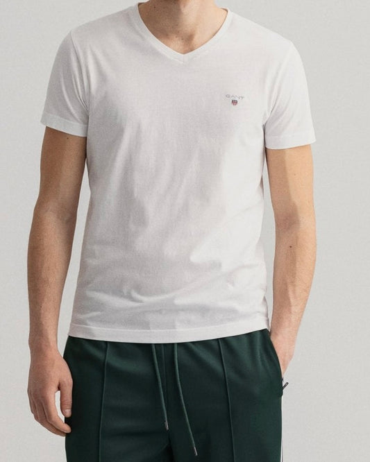 G.a.N_T NAVY/Black/White Original Slim Fit V-Neck T-Shirt