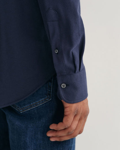 G.a-N.T. Regular Fit Jersey Piqué Shirt Blue Marine