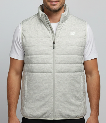 New Balance Puffer Tech Vest Quilted Comfort Black Puffer Full Zip with Pockets Black/Gray/Navy/Blue/Green/Cream