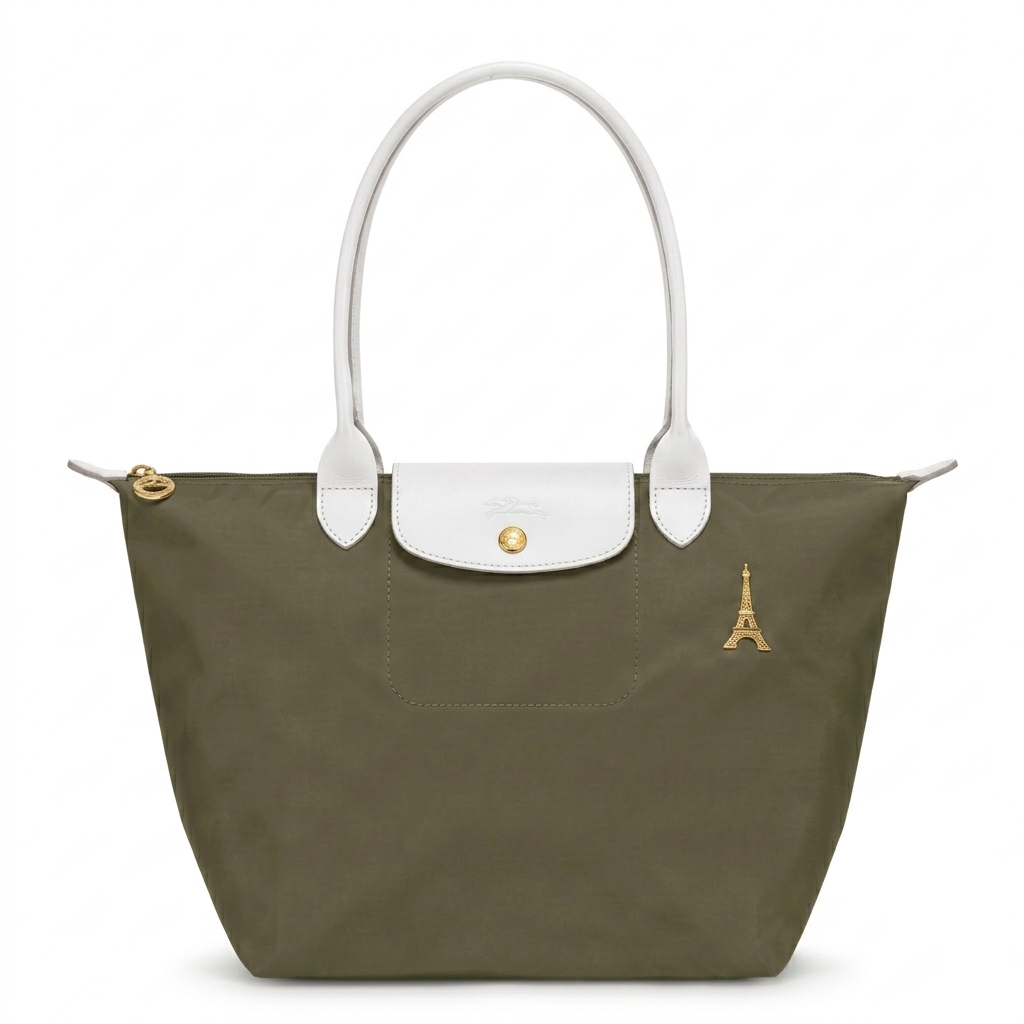 LONGCHAMP TOTE BAG GREEN(Olive)&WHITE FOR WOMEN in Egypt