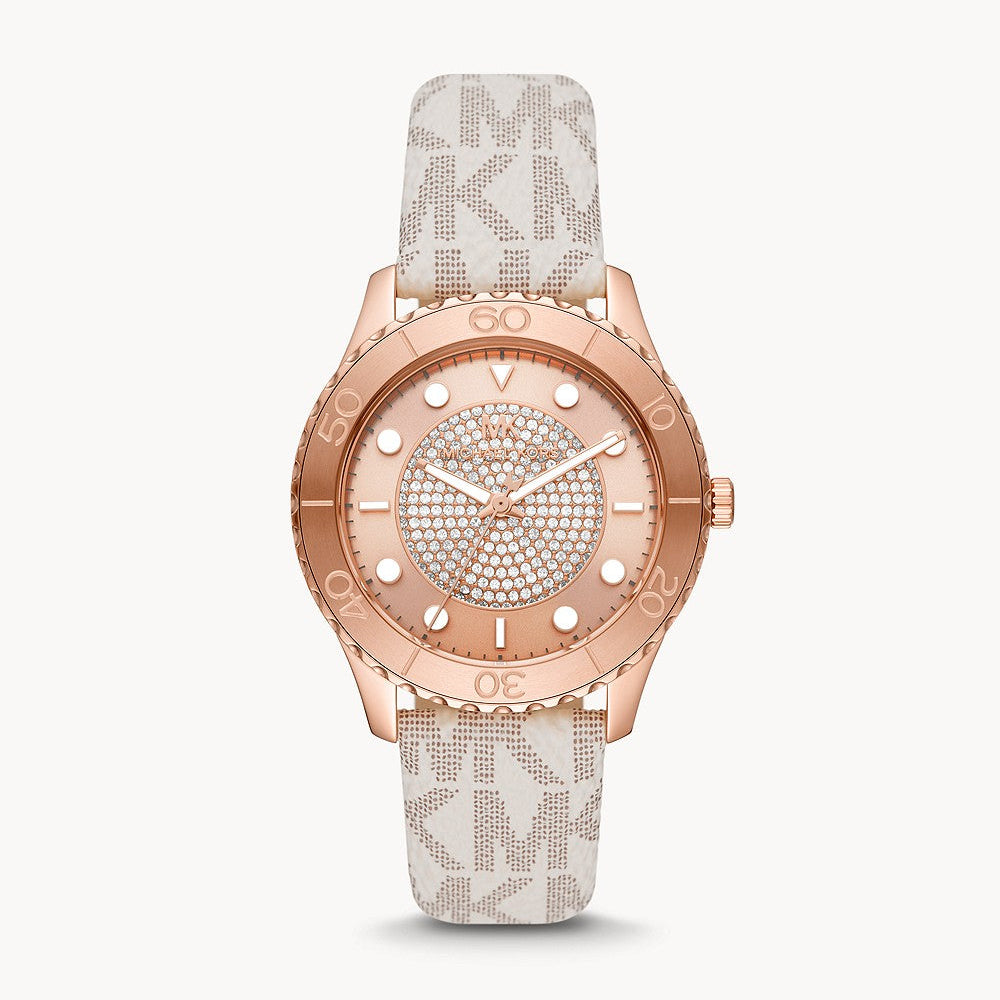 MICHAEL KORS WATCH MK6980 ROSE GOLD&WHITE MONOGRAM FOR WOMEN in Egypt