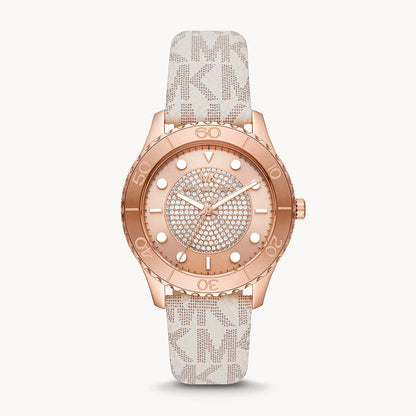 MICHAEL KORS WATCH MK6980 ROSE GOLD&WHITE MONOGRAM FOR WOMEN in Egypt