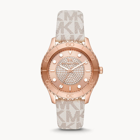 MICHAEL KORS WATCH MK6980 ROSE GOLD&WHITE MONOGRAM FOR WOMEN in Egypt