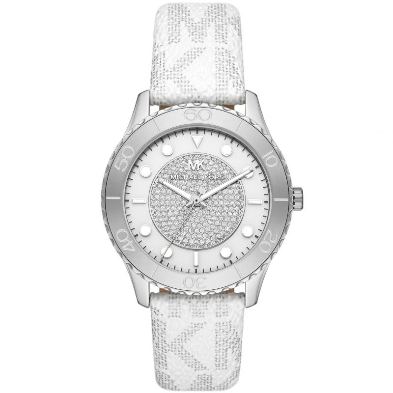 MICHAEL KORS WATCH MK6998 SILVER WHITE GREY MONOGRAM FOR WOMEN in Egypt