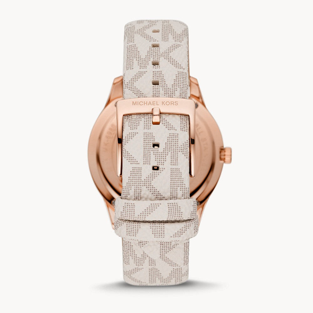 M-I-C-H-A-E-L K-O-R-S WATCH MK6980 ROSE GOLD&WHITE MONOGRAM FOR WOMEN