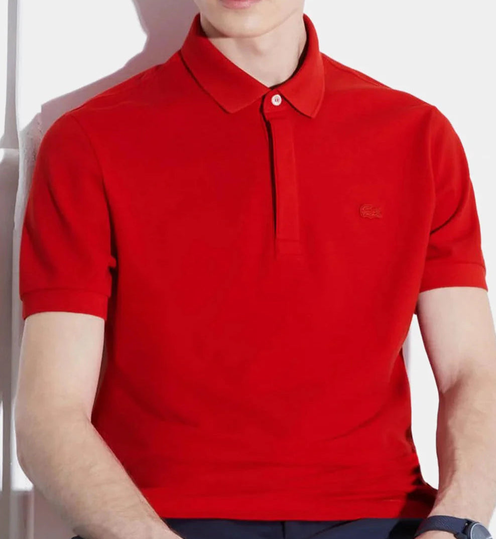 L.a.C.O.S-T.E. Classic Fit Paris Stretch Pique Polo Shirt White-Red-Black-Blue-Pink