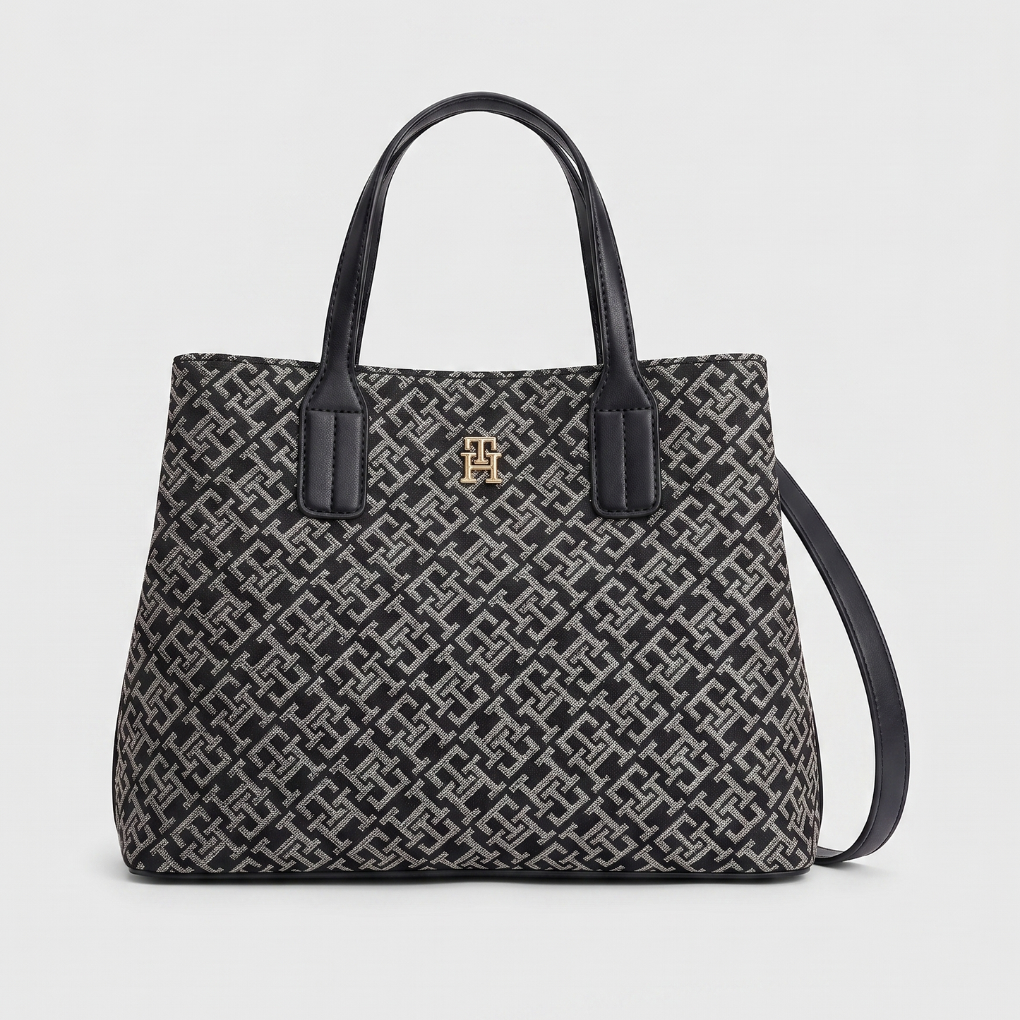 TOMMY HILFIGER CROSSBODY BAG BLACK MONOGRAM FOR WOMEN in Egypt