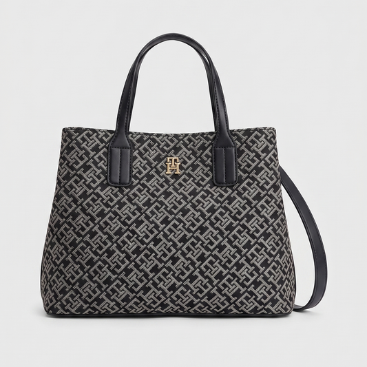 TOMMY HILFIGER CROSSBODY BAG BLACK MONOGRAM FOR WOMEN in Egypt