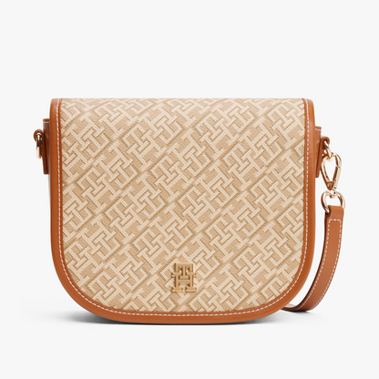 TOMMY HILFIGER CROSSBODY BAG HAVAN&BEIGE MONOGRAM (Sandalwood) FOR WOMEN in Egypt