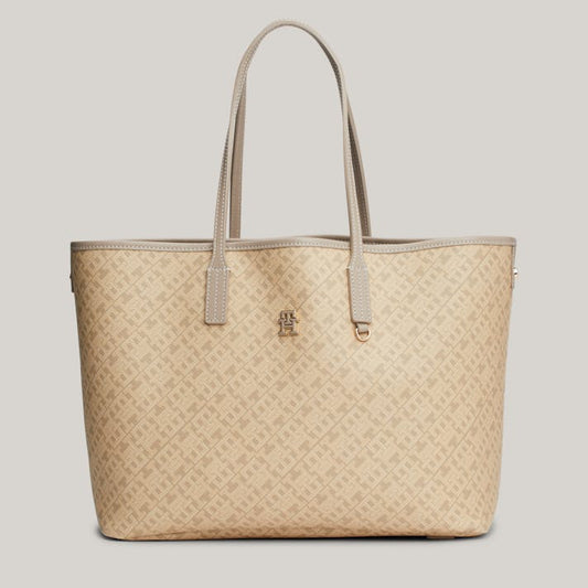 TOMMY HILFIGER TOTE BAG BEIGE MONOGRAM FOR WOMEN in Egypt