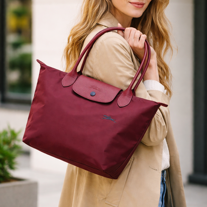 L.O-N.G-C.H.A-M.P TOTE BAG WINE RED FOR WOMEN