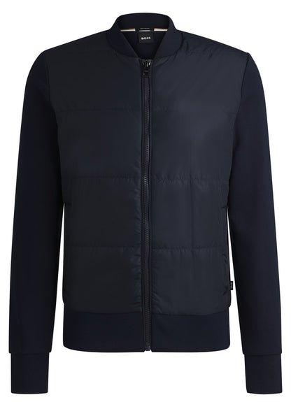 B.O.S.S ZIP-UP SWEATSHIRT WITH PADDED FRONT Black / Dark Blue Original jacket