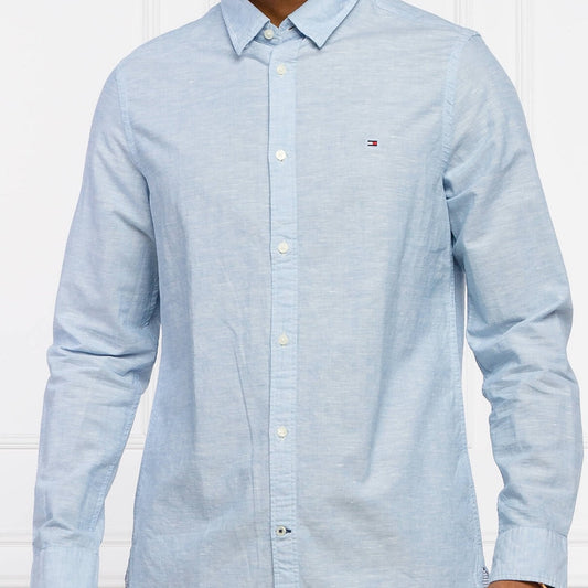 T.o.m.m.y. Stretch Oxford Cotton Slim Fit Shirt light blue