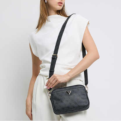 G-U-E-S-S CROSSBODY BAG BLACK MONOGRAM FOR WOMEN