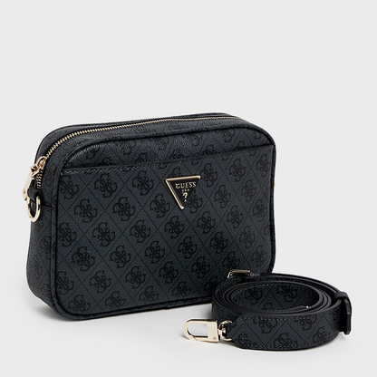 G-U-E-S-S CROSSBODY BAG BLACK MONOGRAM FOR WOMEN