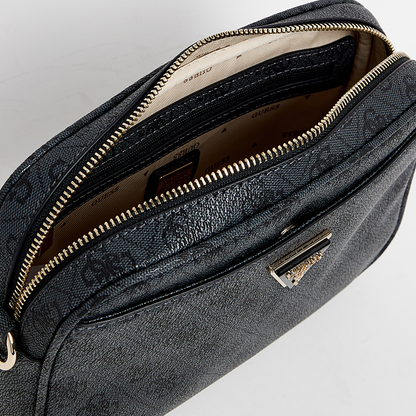 G-U-E-S-S CROSSBODY BAG BLACK MONOGRAM FOR WOMEN