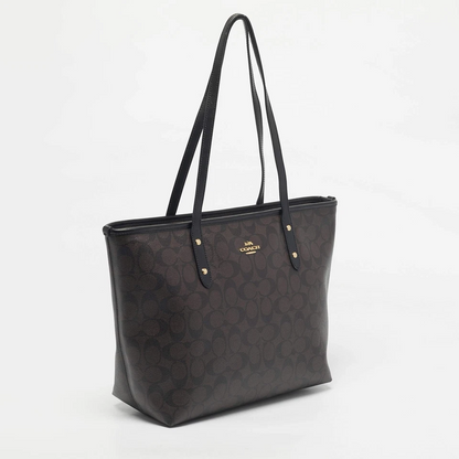 C-O-A-C-H SHOULDER BAG CCQ28 BROWN&BLACK MONOGRAM FOR WOMEN