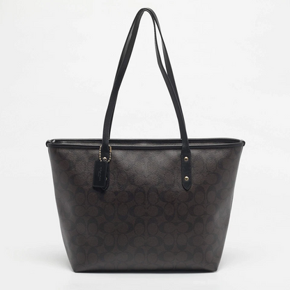 C-O-A-C-H SHOULDER BAG CCQ28 BROWN&BLACK MONOGRAM FOR WOMEN