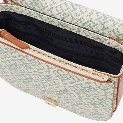 T.O.M-M.Y H.I.L.F-I.G.E.R CROSSBODY BAG HAVAN&GREEN MONOGRAM (Reed) FOR WOMEN